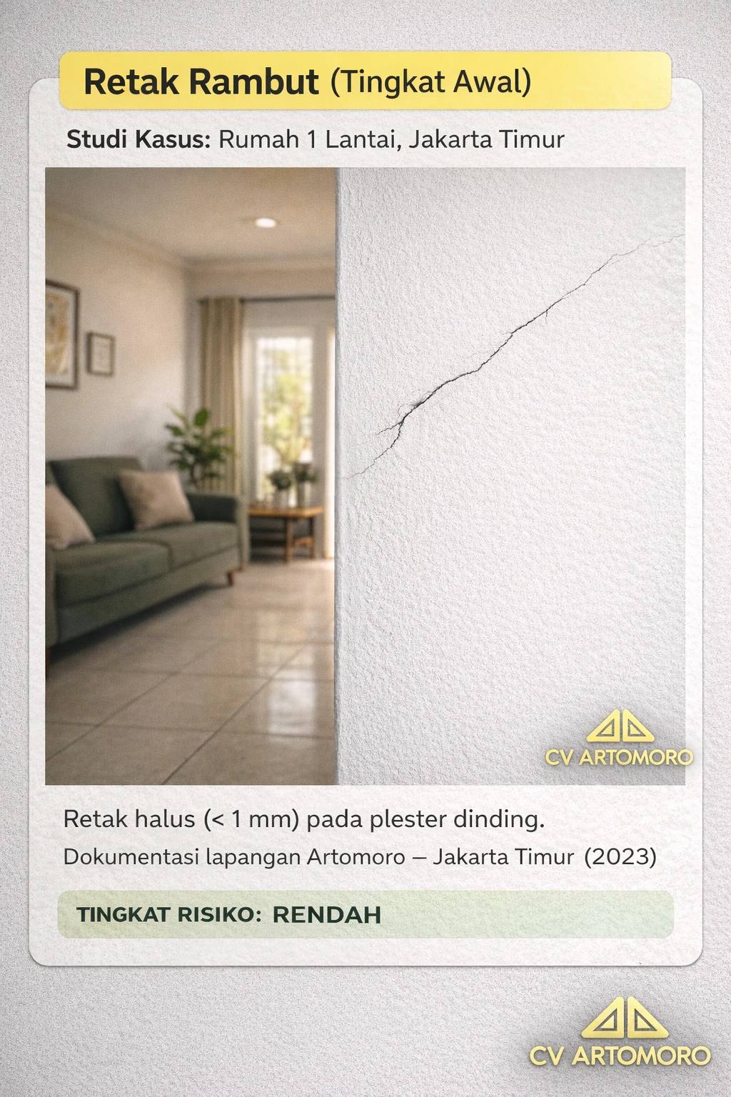 Retak rambut pada dinding