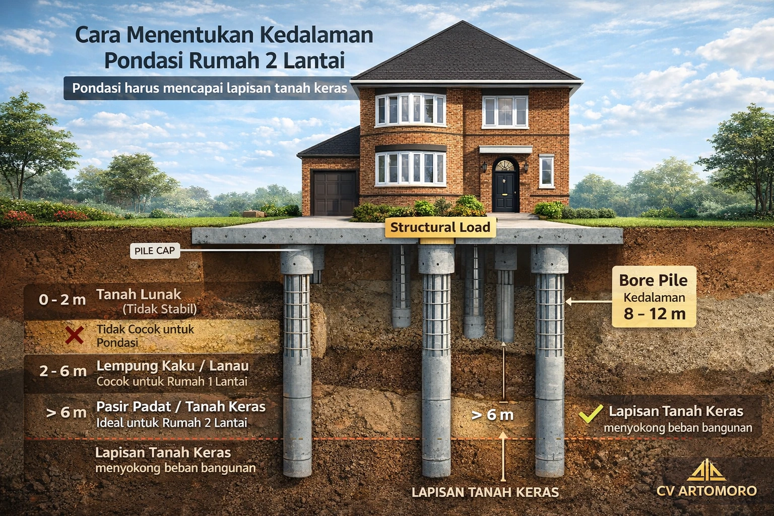 Cara Menentukan Kedalaman Pondasi Rumah 2 Lantai